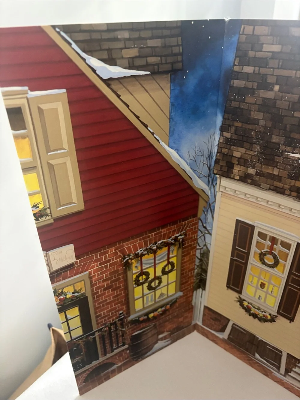 Holiday Pop-Up Village House Panel - Festive Window Display- for Byers Choice